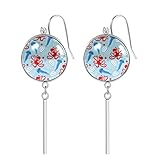 Marine Red Octopus Blue Qualle Muschel Baumeln Sie Ohrringe für Frauen Mädchen Geburtstag Weihnachten Freunde Geschenk