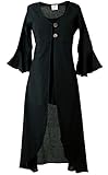 GURU SHOP Langes Kaftankleid, Sommerkleid mit Halben Ärmeln, Dunkelblau, Baumwolle, Size:L (40), Lange & Midi-Kleider Alternative Bekleidung