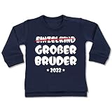 Shirtracer Geschwister Bruder und Schwester - Einzelkind Großer Bruder 2022-12/18 Monate - Navy Blau - Pullover einzelkind großer Bruder 2020 - BZ31 - Baby