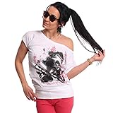 Yakuza Damen Respirator V02 Wide Crew T-Shirt, Weiß, S