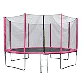 JAWINIO Trampolin Gartentrampolin Trampolin Kinder Komplett-Set Leiter Sprungtuch Randabdeckung (244 cm, Pink)