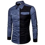 Herren Vier Jahreszeiten Outdoor Shirt Militärstil farblich passendes Langarmhemd Baumwolle dünne Kontrastfarbe Slim Fit Hemd lässiges Regular Fit Top M-3XL