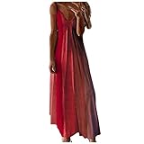 Shirtkleider Damen Mittelalter Kleidung Damen Cocktailkleid Sommer Kleider Fahrradbekleidung Sommerkleid Damen Leicht Jeanskleid Kleiderschrank Stoff Kleid Unterkleid Kleider Sommer（rot,S）