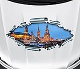 3D Autoaufkleber Motorhaube Skyline Dresden Stadt Fluss Auto Fenster Tür LKW Wohnmobil Car Sticker Aufkleber 21C1703, Grösse B x H:160x80