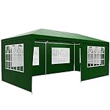 Casaria Pavillon 3x6m UV-Schutz 18m² Wasserabweisend 6 Seitenteile Festzelt Partyzelt Fenster Gartenzelt Fest Grü