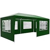 Casaria Pavillon 3x6m UV-Schutz 18m² Wasserabweisend 6 Seitenteile Festzelt Partyzelt Fenster Gartenzelt Fest Grü