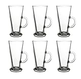 Pasabahce 55163 – Teeglas mit Henkel Columbian XXL, 455ml, für Tee, Latte Macchiato, Irish Coffee, Punsch, Glühwein, Heiße Schokolade, 6er S
