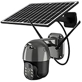 Solar 1080P 4G IP-Kamera, Outdoor 2MP HD PTZ Zwei-Wege-Audio PIR-Erkennung Nachtsicht-Sicherheitsüberwachung,With 128g
