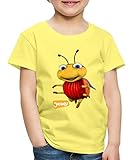 Spreadshirt JoNaLu Marienkäfer Lu Kinder Premium T-Shirt, 110-116, Gelb