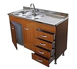 Arredobagno e Cucine Unterschrank für Küche, 120 cm, Kommode und Spüle aus E