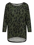 Only Damen ONLELCOS 4/5 AOP TOP JRS NOOS T-Shirt, Grape LeafAOP:Black Animal, M