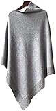 ERISAMO Shiny Women's Wool Shawl, Cashmere Wool Shawl Wraps,Inlaid with Rhinestonescloak,Ladies Irregular Loose Scarf (Grey)