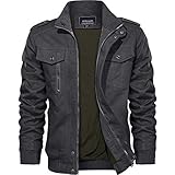 KEFITEVD Jacke Herren Übergangsjacke Militär Kleidung Herbstjacke Arbeitsjacke Männer Pilotenjacke Outdoorjacke Armee Jacke Frühling Windbreaker Grau 3XL