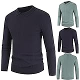 KXZD Herren Sweatshirt Pullover Langarmshirt Pulli Classic Basic Rundhals-Ausschnitt Sport Herren dünner Strick-Pullover Winter Sommer Moderner Männer Winterpullover Langarm Crew Neck Feinstrick