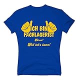 T-Shirt Ich Bin Fachlagerist, Weil ich's kann Arbeit Job Work Shirt, L, Royalblau-gelb
