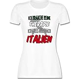 Länder Fahnen und Flaggen - Ich Brauche Keine Therapie ich muss nur nach Italien - XXL - Weiß - Tshirt Damen Urlaub Italien - L191 - Tailliertes Tshirt für Damen und Frauen T-S