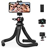 Fotopro Handy Stativ,Flexibler Stativ für Smartphone mit Universalclip und Kaltschuhhalterung,Mini Kamera Stativ für Smartphone/DSLR-Kamera/Gop