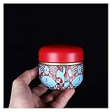 QINGGANGLING999 Teedosen Mini-Metall-Tee-Zinn-Doppelabdeckung Tee-Lager-Container tragbarer Tee kann universelle Home Candy-Gewürze können Teekanister (Color : A)