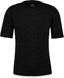 normani Herren Merino T-Shirt Short Sleeve Kurzarm Oberteil Funktionsoberteil 100% Merinowolle Thermounterwäsche Baselayer Farbe Schwarz Größe 3XL/58