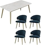 keduoduo Esstisch Set für Küche oder Hotel Decortable und Stuhlkombination Modern Machetable4Flannel-Stühle Restaurant KitchenFurnitureiSure Bäckerei Empfangszimmer,Blau,1