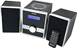 Denver MCA-230 Micro Soundsystem mit PLL-FM Radio, CD-Player und AUX-In, Schwarz/Silb