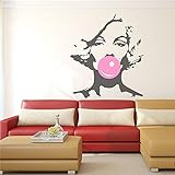 Spaß Marilyn Monroe Blasen Blasen Wandaufkleber Vinyl Poster Aufkleber Wohnzimmer Schlafzimmer Sofa Hintergrund Wandtattoo Wandbild 57 * 66 C