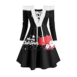 GFGHH Weihnachten Kleid Damen Sexy V-Ausschnitt Damen Party Elegant Weihnachtsmann Kostüm Samt Kleid Miss Schulterfreies Kleid Santa Claus Kostüm Langarm Weihnachtskleider Weihnachtsfrau Kleid Tunik