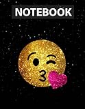 Birthday Face Blowing a Kiss Emoticon Christmas Journal Line - Flower Paperback Cover - Letter Size - 130 Pag