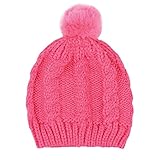 MRULIC Kleinkind Baby Kleinkind Hut WintermüTze Gestrickte Warme SkimüTze SchöNe Pompom Kinder Beanie Winter Hut MäDchen Jungen Geburtstag Geschenk