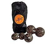 JPTsports® Faszienball-Set inkl. PDF Anleitung & Tragetasche | Massageball-Set aus Einzelball (10cm) & Duoball (8cm & 12cm)