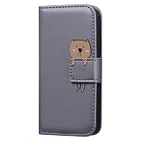 Karomenic PU Leder Hülle kompatibel mit Samsung Galaxy A3 2017 Karikatur Hund Handyhülle Brieftasche Silikon Bookstyle Schutzhülle Klapphülle Ledertasche Ständer Wallet Flip Case Schale Etui,G