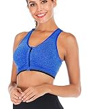 Damen Reißverschluss vorne Sport BH Wireless Postchirurgie BH Active Yoga Sport BH - - X-Larg