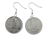 Miniblings 50 DDR Pfennig Ohrringe Münze Deutschland Geld Glückspfennig Silber - Handmade Modeschmuck I Ohrhänger Ohrschmuck versilb