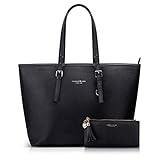 Jocose Moose Damen Handtasche Shopper Schwarz Groß Elegant Damen Tasche für Büro Schule Einkauf, Geschenk mit einer Damen Geldbö
