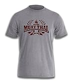 T-Shirt Muay Thai Boxing Hooligan Fighting MMA Boxen Sport (L, Sportsgrey)