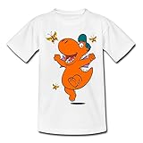 Der Kleine Drache Kokosnuss Tanzt Kinder T-Shirt, 122-128, Weiß