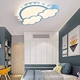 SYXBB Modern LED Deckenleuchte Dimmbar Fernbedienung Deckenlampe Wolken Design Beleuchtung Sonne Deko Schlafzimmerlampe Acryl-Schirm Kinderzimmer Deckenbeleuchtung 41W 55cm,B