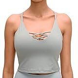 Damen Sexy Crop Cami Weste Tops mit Brustpolster Mode Kurz Tank Weste Solid Camisole Slim Vest Tops für Frauen Teen Mädchen Fitness, mintgrün, 42