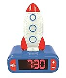 Lexibook RL800SPC Wecker Digitalwecker für Kinder mit Nachtlicht Snooze, Kinderuhr, leuchtendes Rakete, B