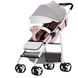 Gute Qualität Kinderwagen Buggys Kinderwagen Ultra Light kann sitzen liegend Baby Regenschirm Falten kleine einfache Kinder Kinderwagen Baby Standardkinderwagen (Color : Pink)
