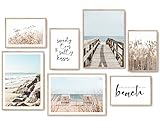 Hyggelig Home Premium Poster Set - 7 passende Bilder im stilvollen Set - Bild Wand Deko - 3 x DIN A3 + 4 x DIN A4 - Set Sandy Toes ohne R