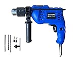 Hammerbohrer 240V, 850W Präzisionsbohrer 3000 U/min Variable Geschwindigkeit, 2 in 1 Drehhammerbohrer mit 360° Drehgriff & Tiefenmesser zum Bohren von Holz, Stahl, Beton #WZ02