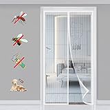 KSITH- Fly Magnet Fliegengitter Tür Magnetisch Automatisches Schließen Fliegengitter Tür, für Balkontür Wohnzimmer und Terrassentür Einfache Installation ohne Bohren- White-A|| 180x240cm(70x94inch)