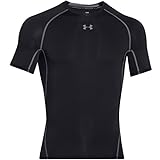 Under Armour UA HeatGear Short Sleeve, kurzärmliges Funktionsshirt, atmungsaktives Kurzarmshirt für Männer Herren, Black / Steel , M