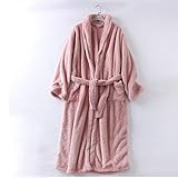 TOSLEJF Neue Herbst- und Winter Paar Nachthemd Plüsch Männer und Frauen Flanell Bademantel Robe Winter Warme Home Service Coral (Color : A, Size : Large)