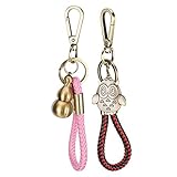 2Pcs Retro Eule und Kürbis Skelett Leder KeyRing Cartoon KeyChain für Tasche Schlüsselbund Erstellen gewebte Dekoration Anhänger Zubehö