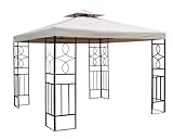 WASSERDICHTER Pavillon BEIGE Festzelt ROMANTIKA Metall inkl. Dach wasserfest Party