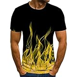 Herren Kurzarm flammendruck Rundhals Pullover t-Shirt Bluse 2886 Yuji itadori ryomen sukuna satoru Nanami (100), vorne (Schriftart, schriftfarbe Artikel Farbe wählbar) krag
