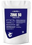 Zink 50mg Depot Tabletten von Bull Attack - 1000 vegane Tabletten - reines Zink Gluconat hochdosiert - für Akne, Immunsystem, Muskelaufbau, T