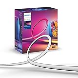 Philips Hue Gradient LightStrip 165,1 cm (65 Zoll) (Synchronisation mit TV, Musik und Gaming), Hue Hub und Hue Sync Box